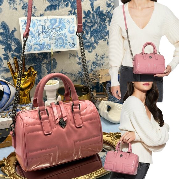 🆕 KURT GEIGER LONDON 🧿 NWOT Small Union Jack Bowling Bag, Pale Pink - Picture 1 of 16